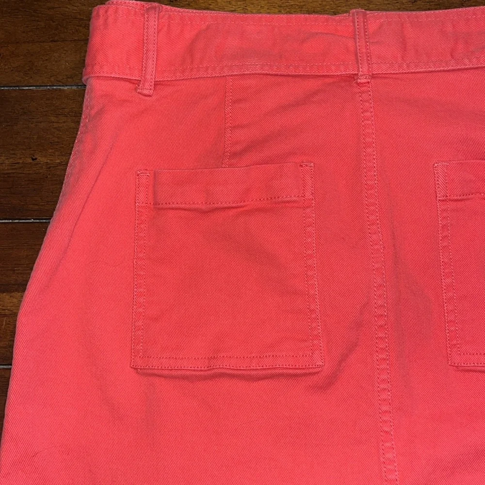 Loft Pink Denim Skirt, High Waisted w/ Sash Belt size 6 - Picture 4 of 7